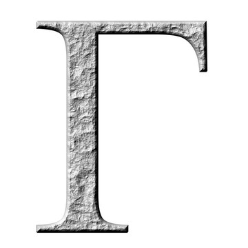 3D石頭希臘字母伽瑪