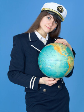 海洋制服和地球儀