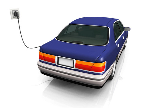 電動(dòng)汽車充電它的電池。