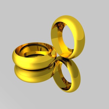 鏡子上的黃金結(jié)婚戒指