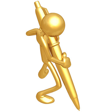 抱著Golden Pen