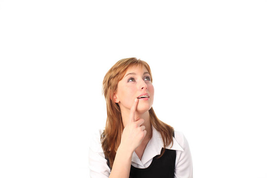 商業(yè)女性孤立的白人