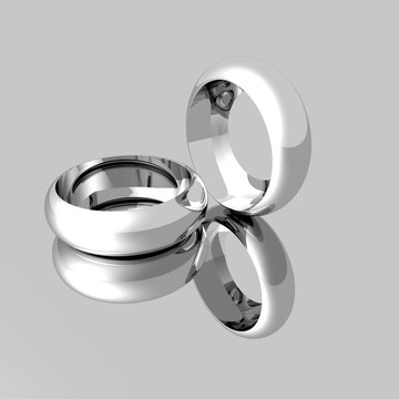 鏡面上的白金結(jié)婚戒指