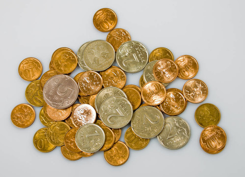 現(xiàn)代俄羅斯變化硬幣堆