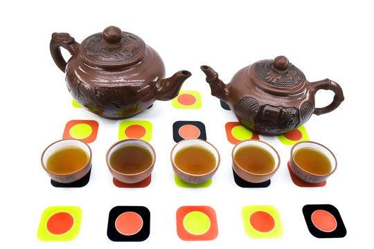 紫砂壺和杯子