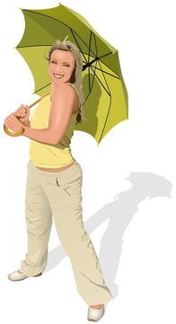 女孩用雨傘