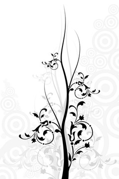 花卉背景與圓圈