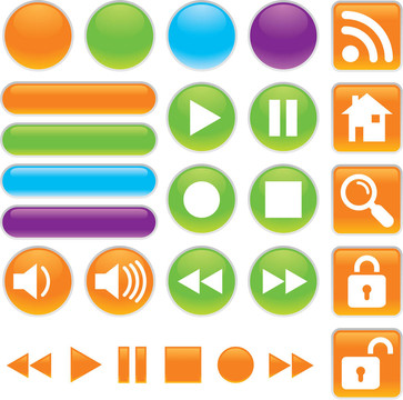音頻和視頻Shiny Buttons