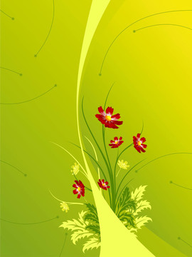 抽象背景與Flowers