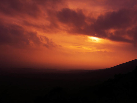 落山的夕陽