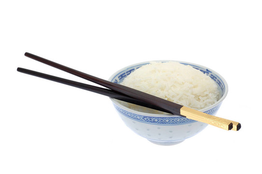 一碗用筷子的米飯