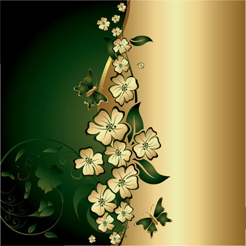 蝴蝶和金色的花