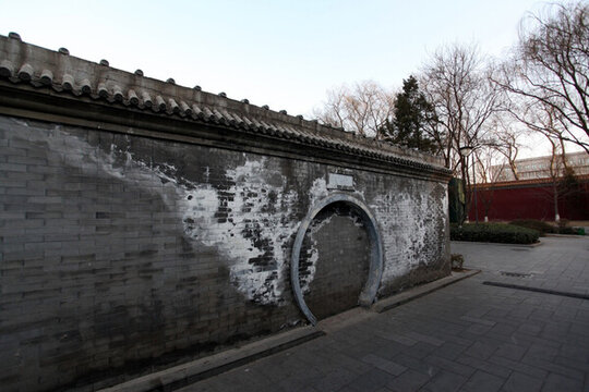中國傳統(tǒng)建筑 四合院 灰磚墻