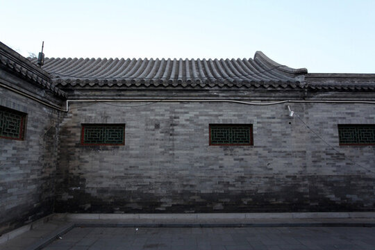 中國傳統(tǒng)建筑 四合院 灰磚墻
