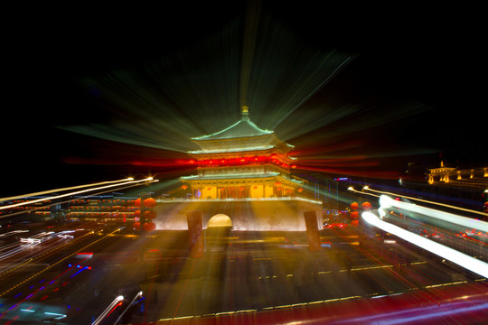 鐘樓 春節(jié)夜色