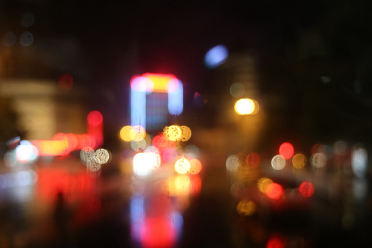 雨夜燈影光斑