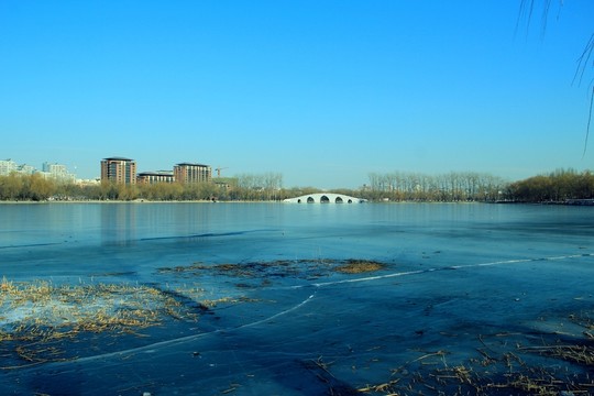 冬季湖面