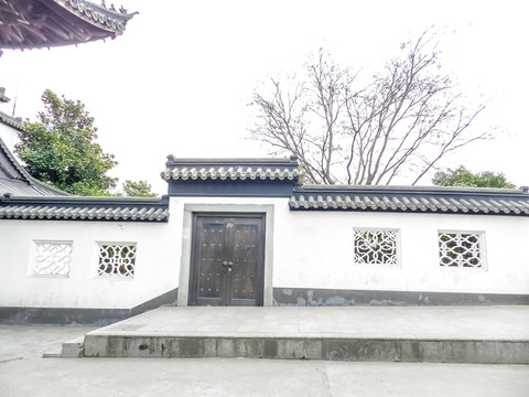 瓦墻 青瓦圍墻  瓦當(dāng)
