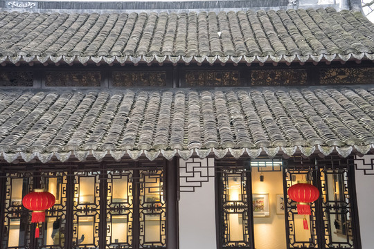 瓦當(dāng) 圍墻 月亮門(mén) 青瓦圍墻