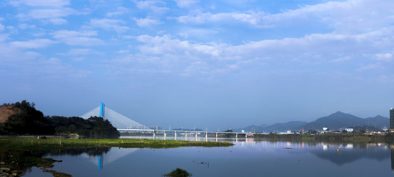 河源迎客大橋東江全景