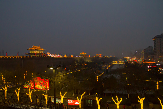 西安永寧門(mén)城墻 夜景