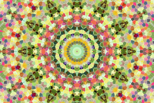 染色玻璃花型拼花圖案 無分層