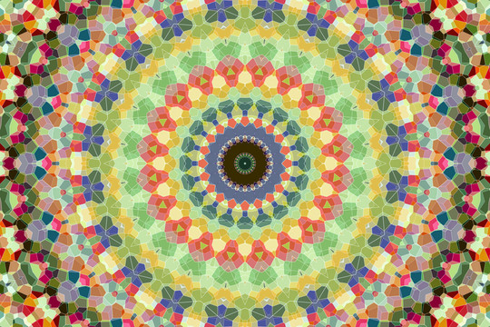 染色玻璃花型拼花圖案 無分層