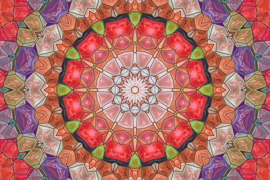 染色玻璃拼花背景圖案 無分層