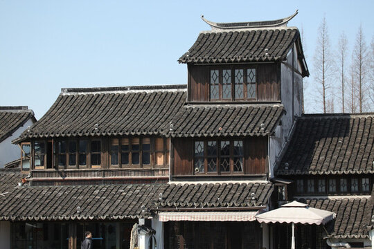 江南 水鄉(xiāng) 朱家角 古鎮(zhèn) 白墻