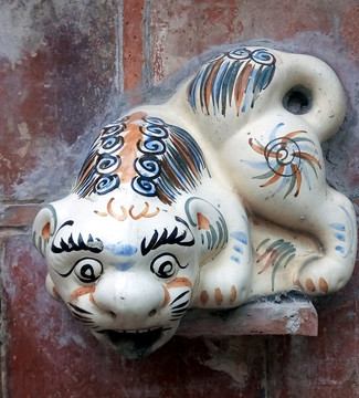 閩南古厝瓷器彩繪神獸