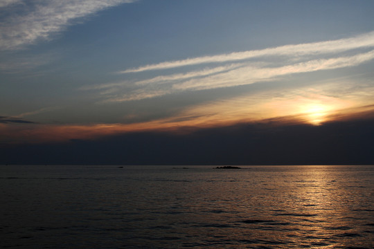 黃昏 海邊小碼頭