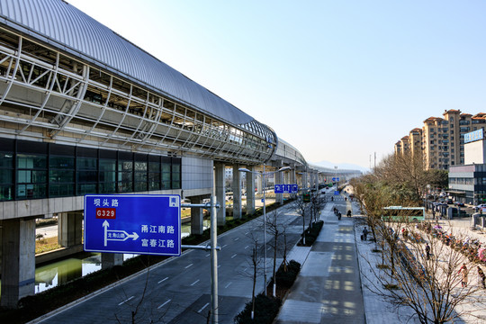 地鐵高架 公共 地鐵站 現(xiàn)
