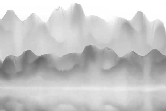 簡(jiǎn)約山水 電視墻 背景墻 合層