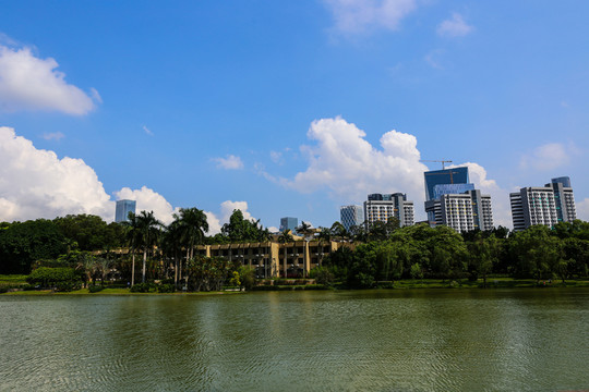 城市湖水風(fēng)景