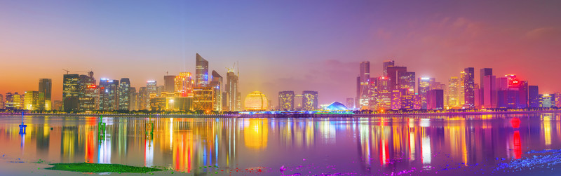 錢江新城夜景全景大畫幅