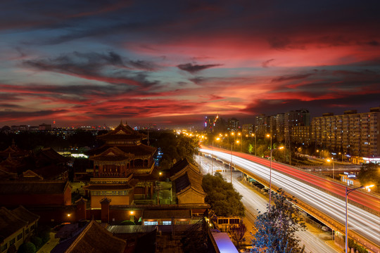北京雍和宮風(fēng)光夜景