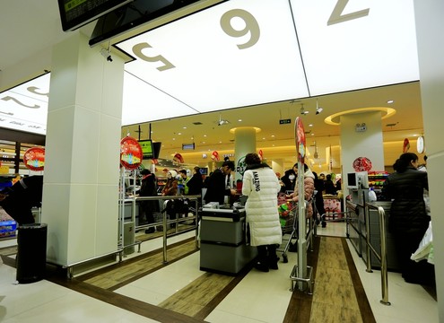 超市收銀出口