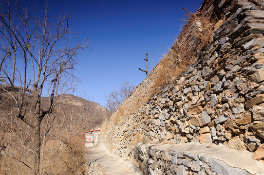 北方冬季山村景觀