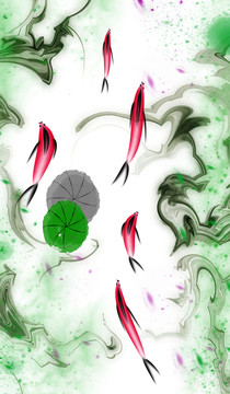 魚裝飾  連年有魚 合層