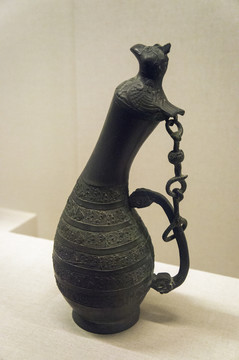 陜西西安文物鳥蓋瓠壺