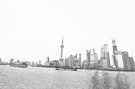 上海建筑線描