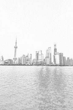 上海建筑線描