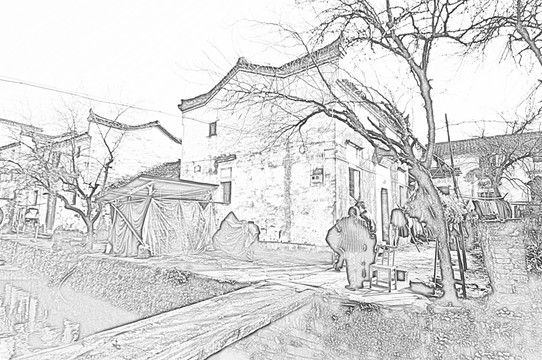 古鎮(zhèn)線描