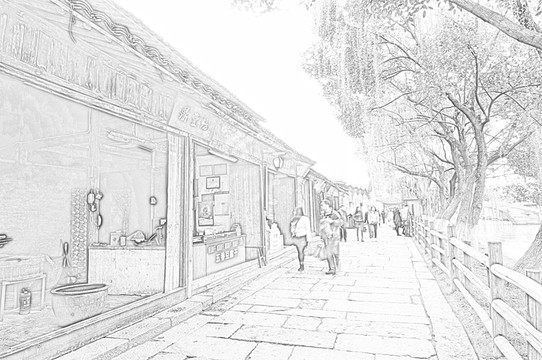 古鎮(zhèn)線描