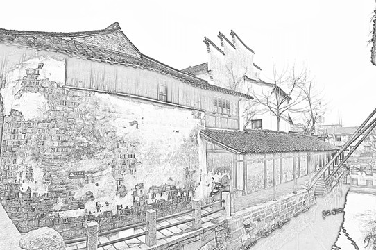 古鎮(zhèn)線描