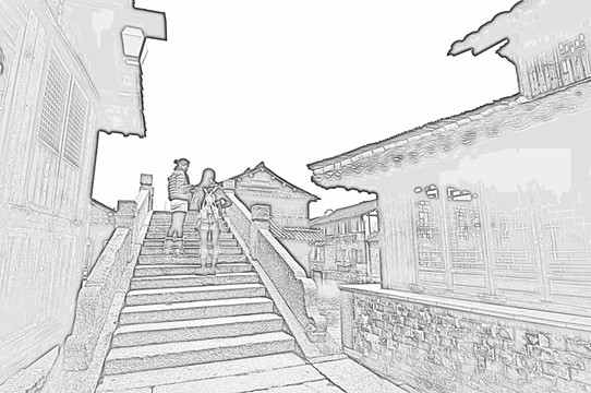古鎮(zhèn)線描