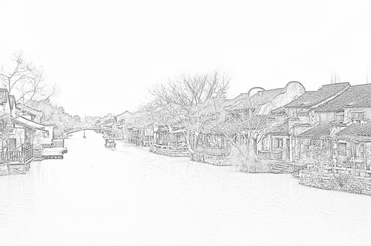 古鎮(zhèn)線描