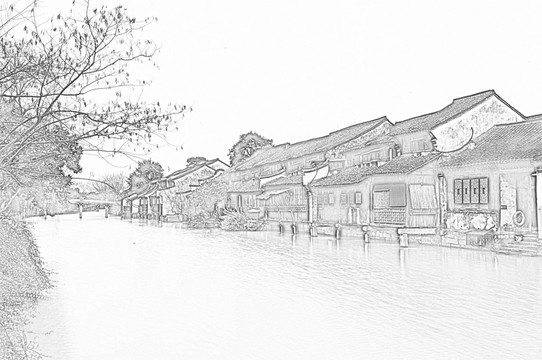 古鎮(zhèn)線描