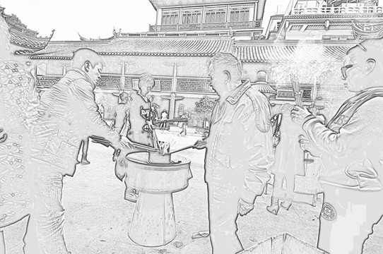 古鎮(zhèn)線描