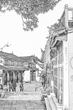 古鎮(zhèn)線描